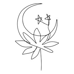 Crescent Moon Vector Line Art Graphic Design Decoration