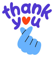 Obraz premium Hand and lettering thank you sticker