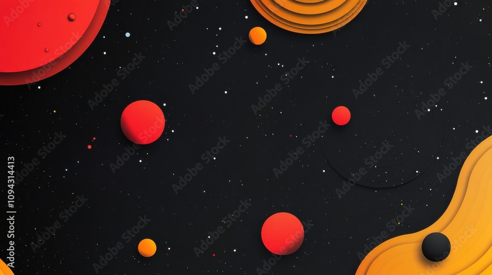 Poster black abstract background with minimalist design elements