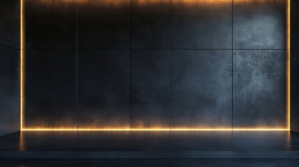 Dark cement wall with gradient lighting for product displays
