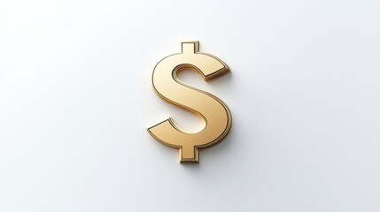 Minimalist financial services icon featuring a dollar sign, symbolizing wealth, on a white background