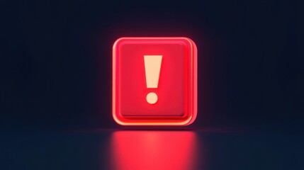 Red notification icon with an exclamation mark for alarm or warning