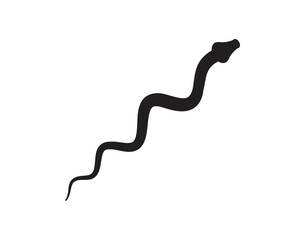Black silhouette snake icon. Isolated snake symbol on white background. Abstract snake sign