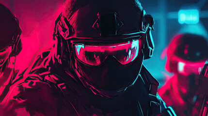 2v2, social media, banner, esports, neon, promotion, FPS, gun game