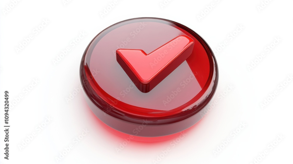 Poster upload symbol in a glossy 3d button, isolated on a white background