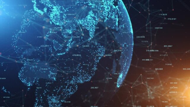 Business globe and new technology background