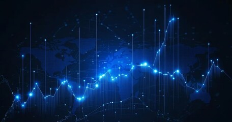 Stock Market Trends Graph Investment Financial Data Analysis Business Growth Chart Background