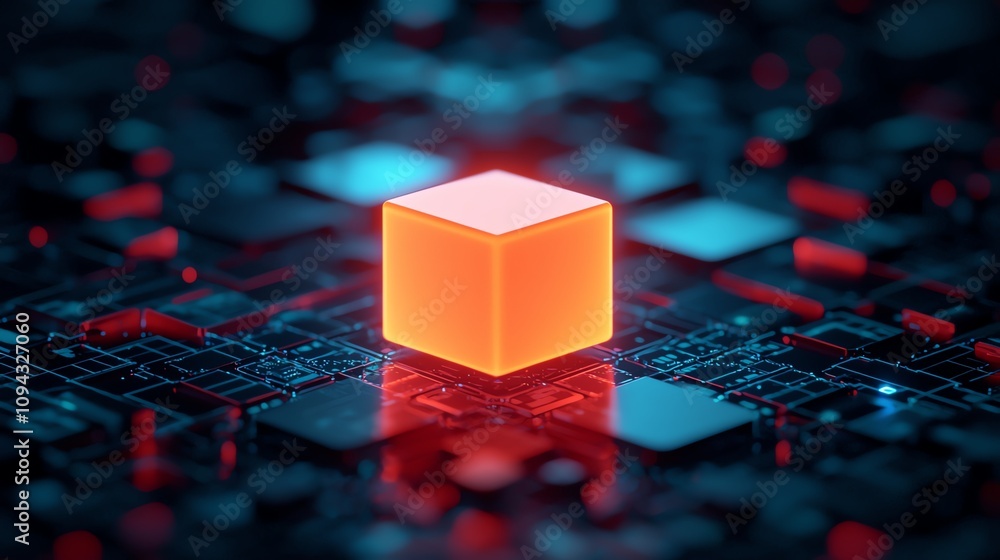 Poster innovative technology concept digital environment 3d render futuristic design abstract visualization