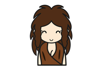 笑顔の先史時代の女性