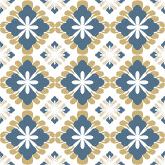 Blue and cream embroidery, motif ethnic ikat seamless textile illustration, print striped ornament, pattern, design for wrapping, silk, scarf, clothing, background, textile, carpets, curtains.

