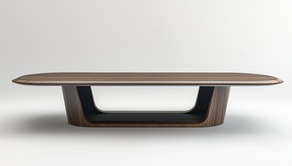 Business-focused conference table, elegantly simple, against a neutral setting.