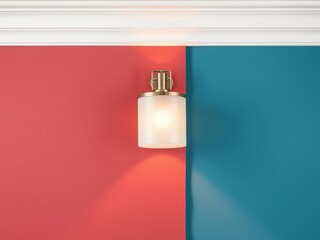 Stylish wall sconce against a bold colored accent wall, accent wall, contemporary lighting