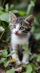 Fototapeta premium cute cat kitten fluffy furry background