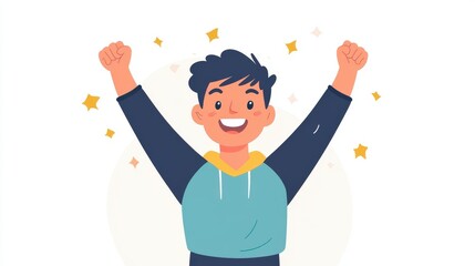 Person joyful expression after completing a challenging task