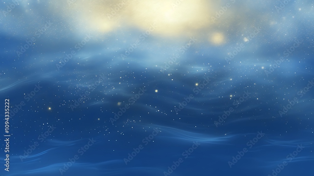 Canvas Prints abstract blue wavy background with glowing particles