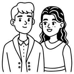 couple reconciling cartoon illustration