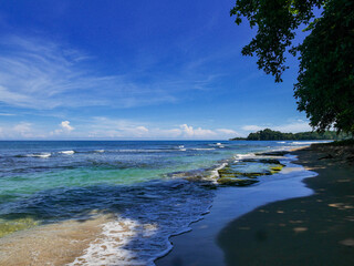 Sea and beach at Playa Punta Uva in Costa Rica.