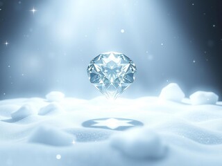 Obraz premium An ethereal atmosphere with a shimmering diamond suspended in space, sparkling, dreamy