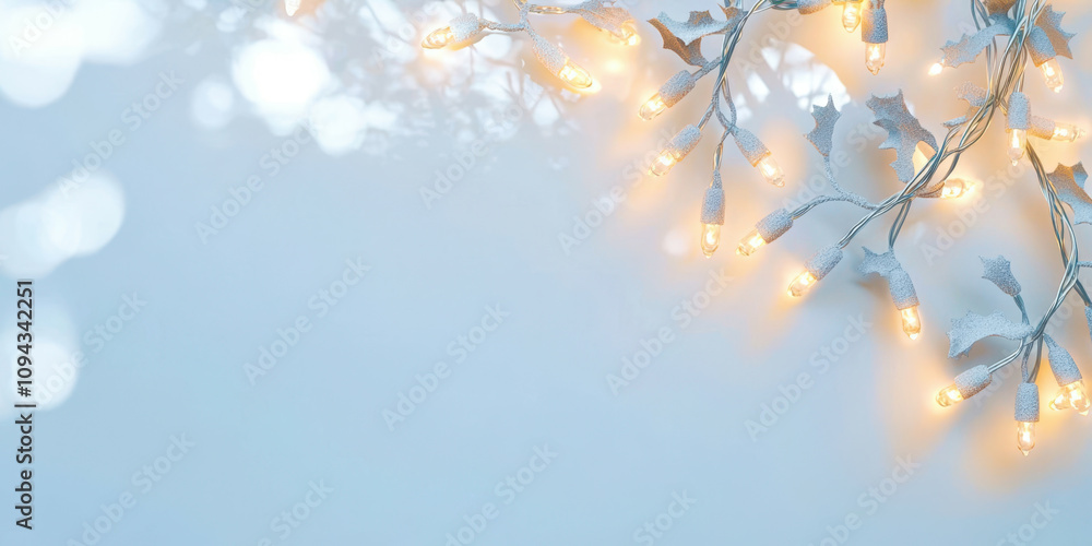 Poster a white background with a branch of lights on it
