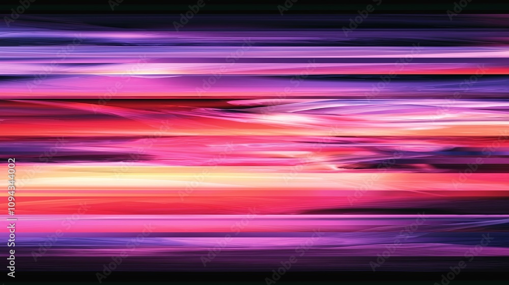 Poster abstract gradient of sunset colors in horizontal stripes