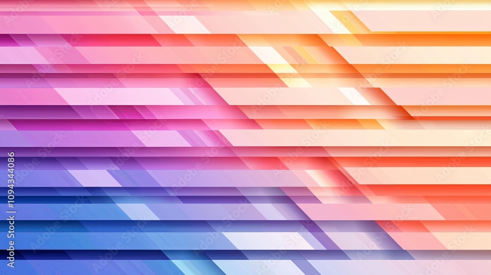 Poster abstract gradient of sunset colors in horizontal stripes