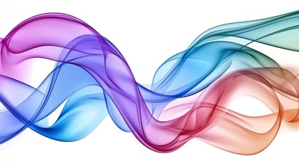 Abstract Flowing Ribbons in Gradient Colors