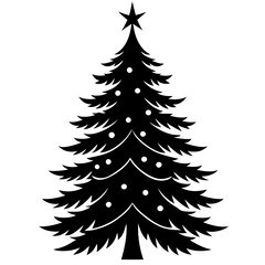 Obraz premium Christmas Evergreen Serenity with white background