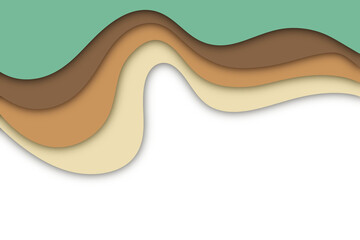 wavy 3D background with paper cutout style