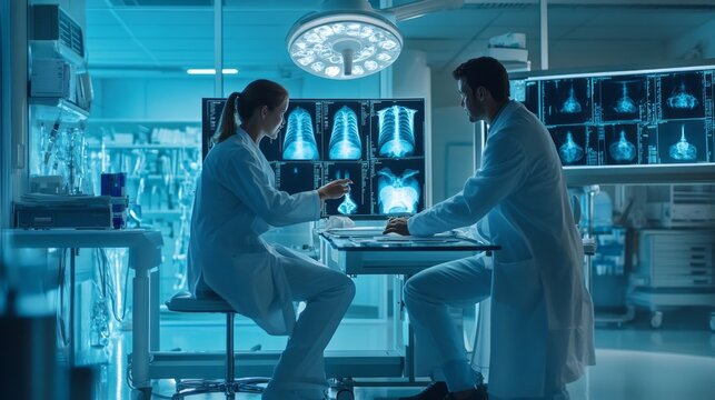 They are discussing the results of a medical scan