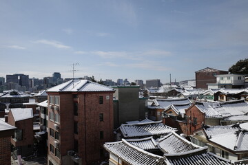 Fototapeta premium korea, korean, winter, hanok, old korean style house, architecture