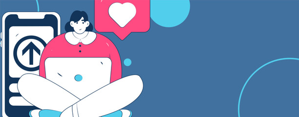 Notification announcement vector creative flat hand drawn illustration
