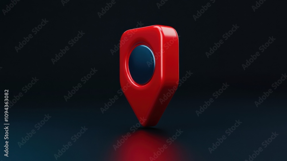 Aufkleber red map pointer icon in a minimalistic 3d design