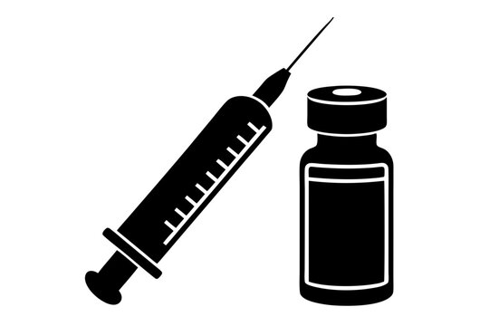 recommend clip art: Vaccination Needle and Vial Silhouette Vector Illustration - Medical and Healthcare Design