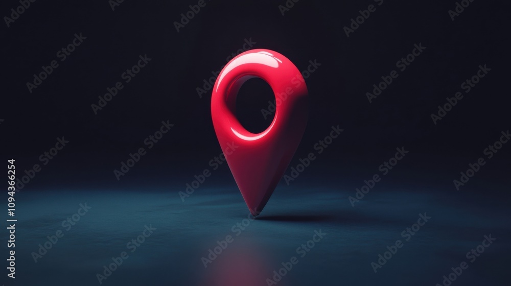 Aufkleber red map pointer icon in a minimalistic 3d design