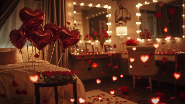 Cozy Valentine's Day Room with Soft Romantic Lighting