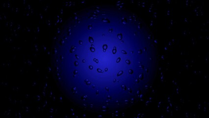 Water drop on the dark of gradation metallic color. Gradation effect on navy blue color,distortion circle in gradient of color with black and blue. Dark background concept with waterdrop