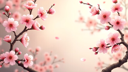 Pink Cherry Blossom Flowers in Spring. Concept of beauty, nature, and renewal.