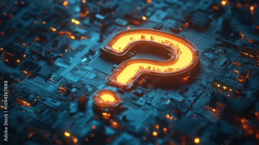 Aufkleber faq icon with a 3d-rendered question mark