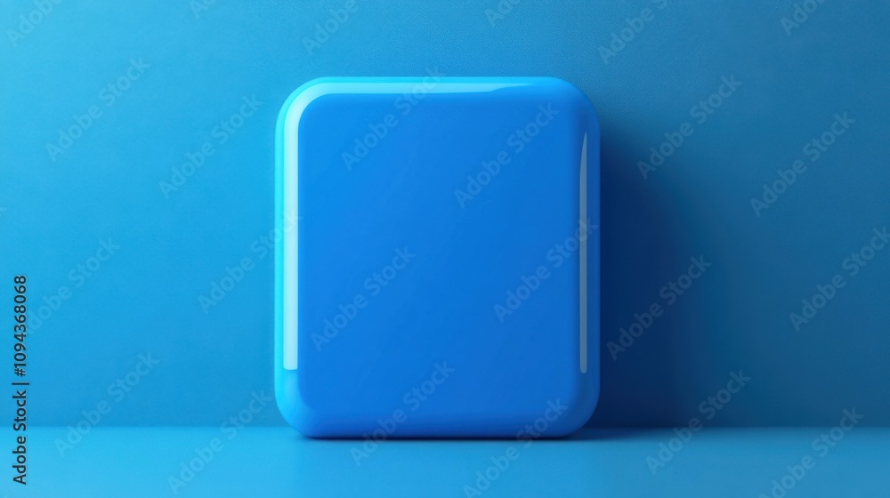 Aufkleber blue square mobile application icon with rounded corners in 3d