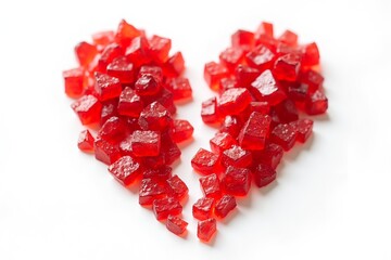 red heart made of cubes