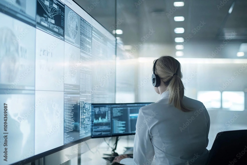 Poster business colleagues using video conferencing software in a hybrid work setup