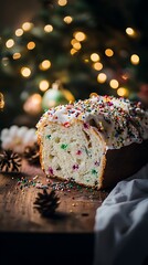 Festive Sprinkled Loaf Cake Christmas Treat