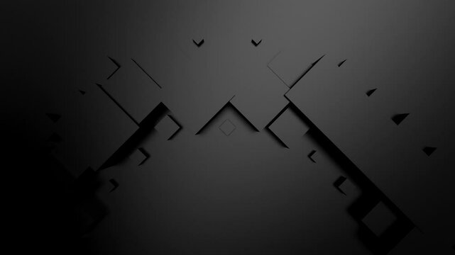 Cubes Form a Wave. Abstract motion, two color, 3d rendering, 4k resolution
