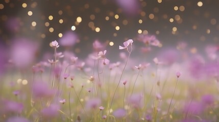 Delicate Pink Flowers Bloom in Soft Light