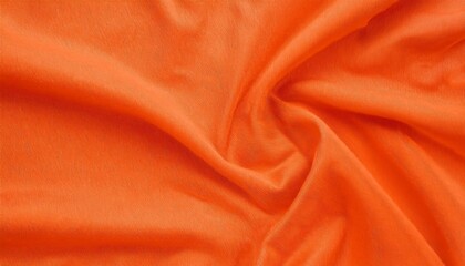 Luxurious backdrop featuring vibrant orange fabric texture with gentle folds and wrinkles