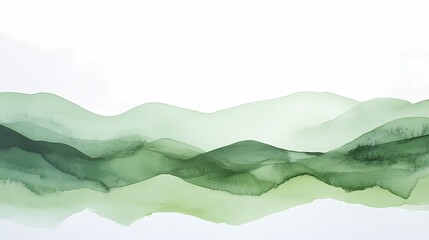 Traditional Chinese green watercolor abstract mountain illustration poster background