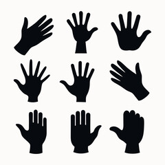 Hand Silhouette Vector Collection – Gesture and Pose Design Set