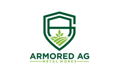 Emblem Nature with initial logo design with agriculture field and plant concept