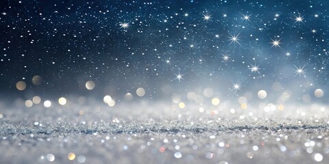 Obraz premium Cosmic Bokeh Pattern with White and Silver Glitter, mystical experience, white glitter, fantasy-inspired art, celestial sparkle, silver glitter