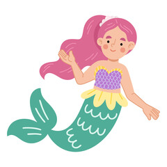 Vector illustration of a beautiful mermaid